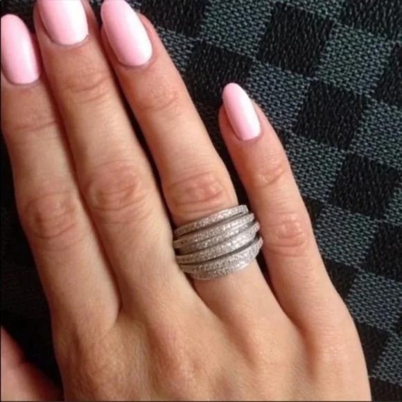 NEW 6.4 CT 925 STERLING SILVER DIAMOND RING, CUTE RING, SHINY RING. - Picture 2 of 6